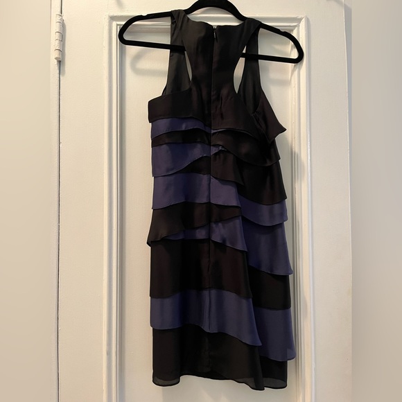 Blue and black silk mini dress by Shoshanna. EUC size 0 - Picture 2 of 3